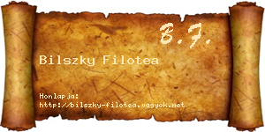 Bilszky Filotea névjegykártya